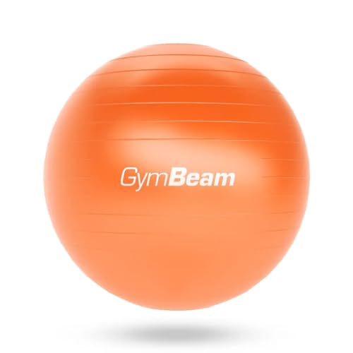 GymBeam Gymnastikball 85 cm - Inkl. Pumpe, verbessert Stabilität und Körperkontrolle, lindert Rückenschmerzen, geeignet für Kräftigungsübungen und Prävention von Rückenschmerzen, Sitzball (Orange) von GymBeam