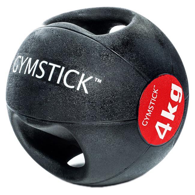 Gymstick Rubber Medicine Ball With Handles 4kg Schwarz 4 kg von Gymstick