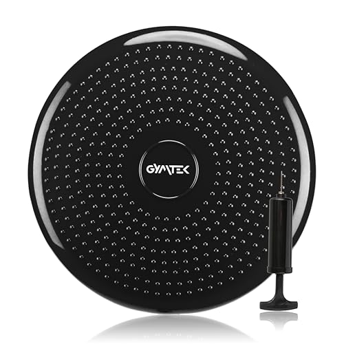 Gymtek Balance Kissen mit Pumpe, 33cm, Ballkissen, Gleichgewichtstrainer, Ballsitzkissen, Balance Pad, Luftkissen, Balance Pad, Gleichgewichtskissen, Balancekissen, Noppen-Oberfläche, Schwarz Gymtek Balance Kissen mit Pumpe, 33cm, Ballkissen, Gleichgewichtstrainer, Ballsitzkissen, Balance Pad, Luftkissen, Balance Pad, Gleichgewichtskissen, Balancekissen, Noppen-Oberfläche, Schwarz von Gymtek