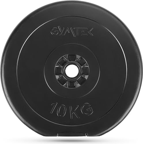 Gymtek® Hantelscheibe - 10 kg Gewichte, 31.5 mm - Gewichtsscheibe Hantelgewichte von Gymtek