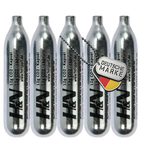 5 x 12g Co2 Kapseln für Airsoft Pistole, Softair, Painball, Luftpistole oder Luftgewehr - H&N Sport CO2 Patronen Kapsel 5 x 12g Co2 Kapseln für Airsoft Pistole, Softair, Painball, Luftpistole oder Luftgewehr - H&N Sport CO2 Patronen Kapsel von H&N Sport