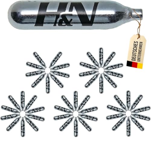 H&N Sport CO2 Kapseln 12g - 50er Pack für Softair, Paintball, Luftpistole oder Luftgewehr Airsoft CO² Patronen Kartuschen für CO2 Pistole Softairwaffen H&N Sport CO2 Kapseln 12g - 50er Pack für Softair, Paintball, Luftpistole oder Luftgewehr Airsoft CO² Patronen Kartuschen für CO2 Pistole Softairwaffen von H&N Sport