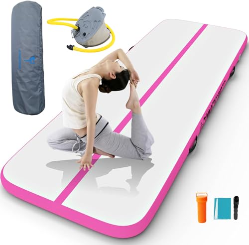 H2OSUP Air Matte Track Tumbling Matte Gymnastikmatte Turnmatte, 2/3/4/5M Aufblasbare Gymnastik Air Matte für Fitness/Outdoor/Yoga/Training Usw (Pink 2m) von H2OSUP
