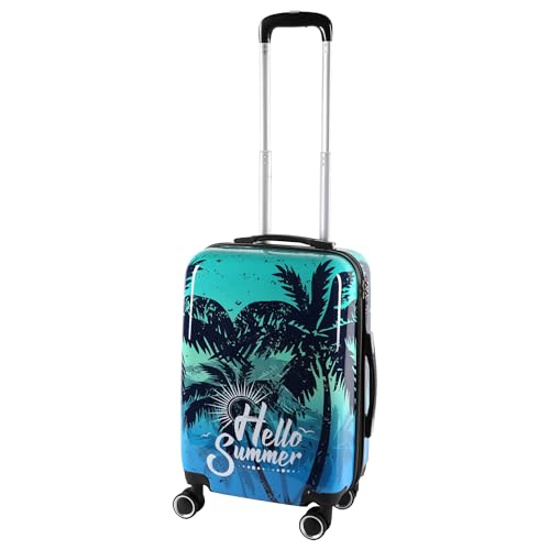 H4L Reisekoffer Koffer Hartschalenkoffer Reisetrolley Blau Größe S 55x40x23cm von H4L