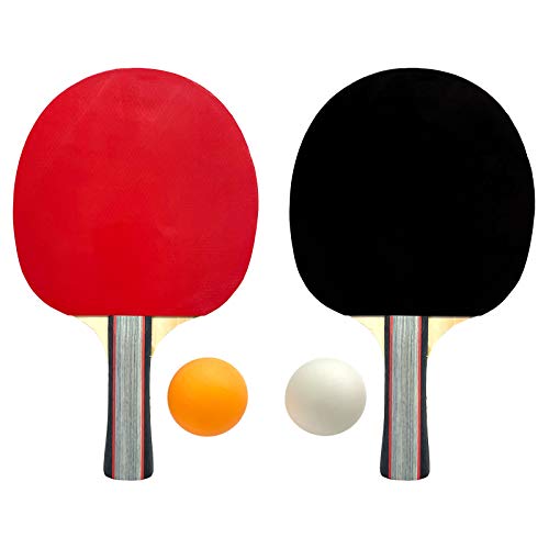 5tlg. Tischtennis-Set 2X Tischtennisschläger 2X Tischtennisbälle mit Tasche Tisch Tennis Schläger Bälle von HAC24