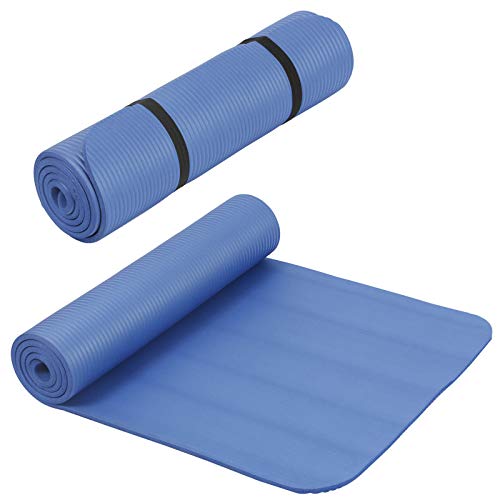 HAC24 2er Set Yogamatte Blau Gymnastikmatte 190cm x 60cm x 1cm Fitnessmatte Sportmatte Yoga Pilates Fitness Matte Bodenmatte von HAC24