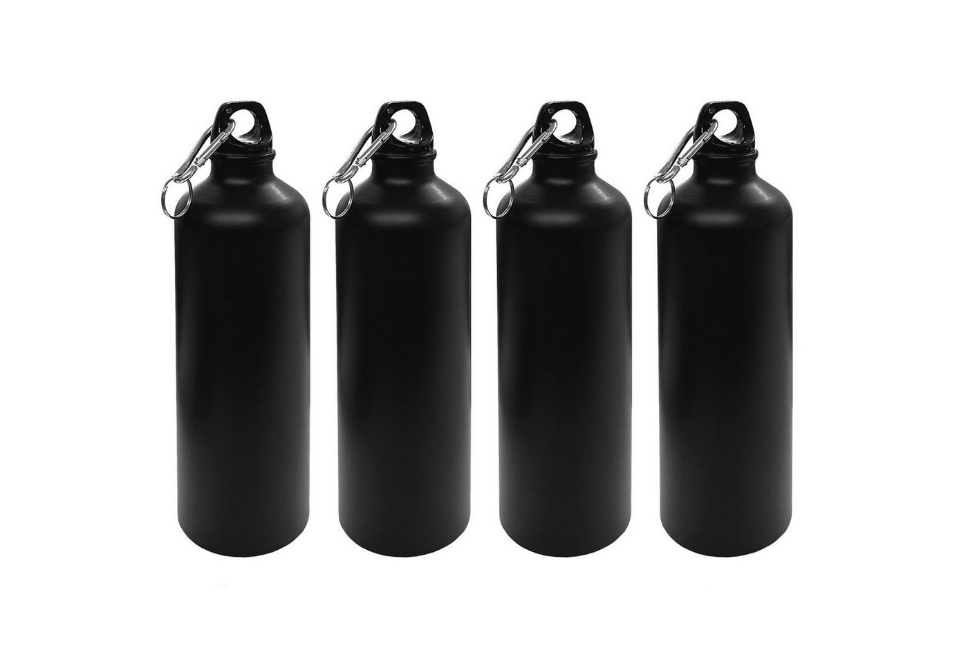HAC24 Trinkflasche 4x Alu Wasserflasche Sportflasche Fahrradflasche Aluflasche, Aluminium Matt Schwarz 750 ml mit Karabiner HAC24 Trinkflasche 4x Alu Wasserflasche Sportflasche Fahrradflasche Aluflasche, Aluminium Matt Schwarz 750 ml mit Karabiner von HAC24