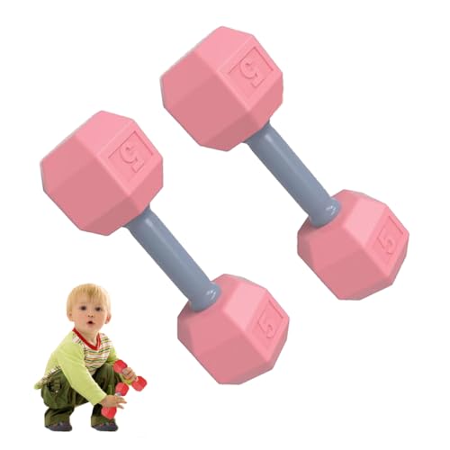 2pcs Dumbbell Toy, Hand Weights Lightweight Portable, Cute Baby Weights Toys, Kids Arm Hand Weights Dumbbells, Kid Nursery Funny Gift, for Active Play And Promoting An Active Lifestyle (Pink) von HADAVAKA