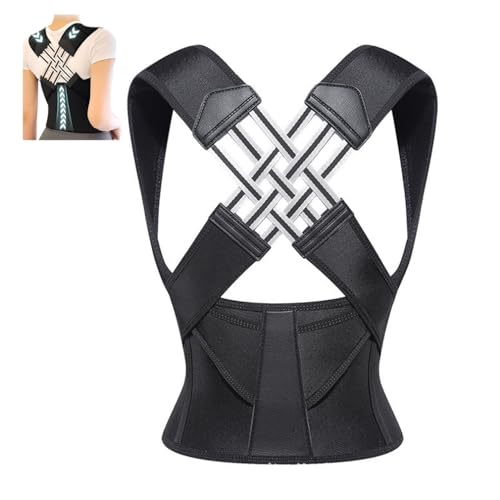 Posture Back Brace, Back Support for Women and Men, Discreet Back Correction Belt and Auxiliary Support for The Upper Back, Improve Back Posture, for Working, Driving, Light Exercise (2XL,Black) von HADAVAKA