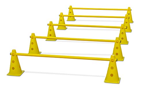 HAEST Steckhürdenset | Fussball Trainingszubehör | Agility Set Hunde | Pferde Zubehör | Pylonen und Stangen für Koordinationstraining - Gelb | Kegel HAEST Steckhürdenset | Fussball Trainingszubehör | Agility Set Hunde | Pferde Zubehör | Pylonen und Stangen für Koordinationstraining - Gelb | Kegel von HAEST