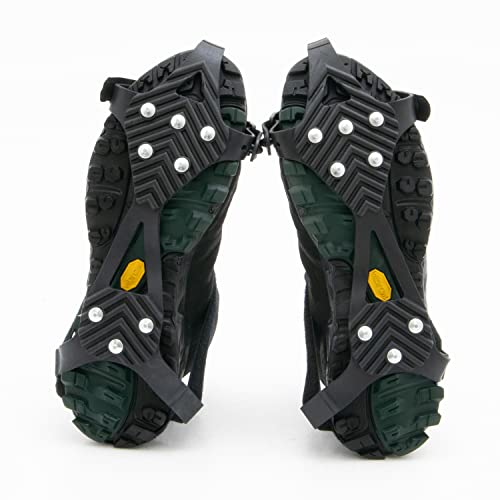 HAFIX® Spikes Schuhspikes Schuhkrallen Anti-Rutsch Schuh-Kette. Eisstollen für Sicherheit im EIS Schnee Glätte. Stollen Steigeisen mit Schnalle Wandern Schuhkralle 1 Paar. 8 Krallen Star. von HAFIX