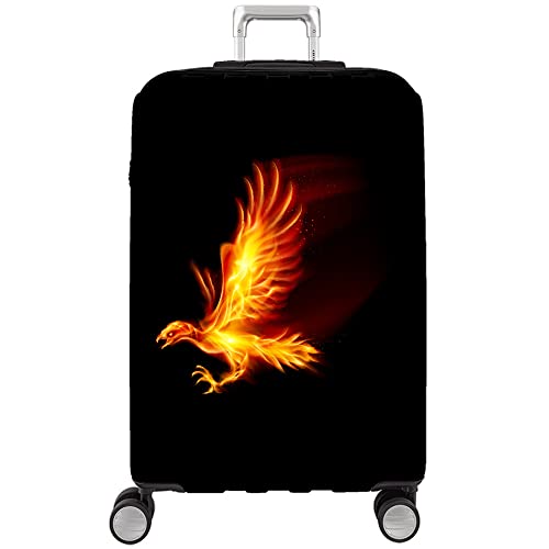 HAHII Kofferabdeckung Gepäckabdeckung Elastisch Kofferhülle Kofferschutzhülle mit Reißveschluss Fit L（25-28in） Schwarzer Vogel von HAHII