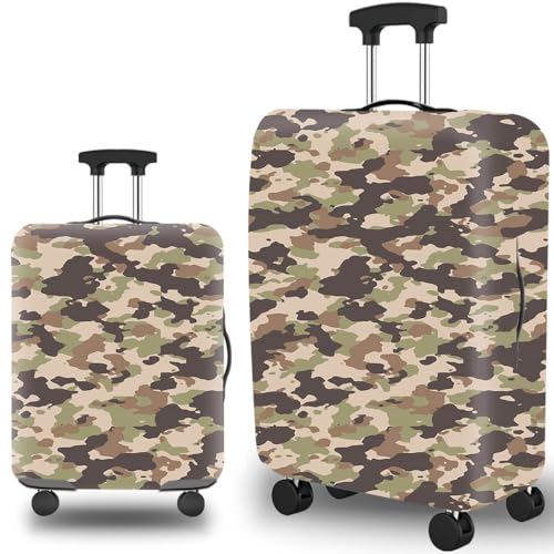HAHII Kofferabdeckung Gepäckabdeckung Elastisch Kofferhülle Kofferschutzhülle mit Reißveschluss Fit L（25-28in） Tarnfarbe Grün von HAHII