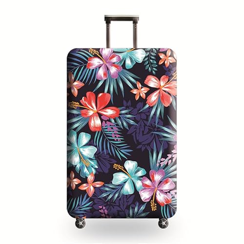 HAHII Kofferabdeckung Gepäckabdeckung Elastisch Kofferhülle Kofferschutzhülle mit Reißveschluss Fit M（22-24in） Blume 2 von HAHII
