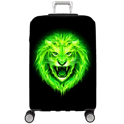 HAHII Kofferabdeckung Gepäckabdeckung Elastisch Kofferhülle Kofferschutzhülle mit Reißveschluss Fit M（22-24in） Schwarzer Löwenkopf 3 von HAHII