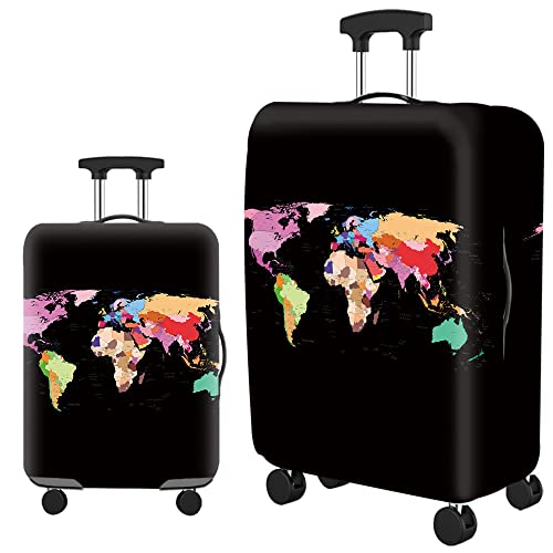 HAHII Kofferabdeckung Gepäckabdeckung Elastisch Kofferhülle Kofferschutzhülle mit Reißveschluss Fit XL（29-32in） Karte 2 von HAHII