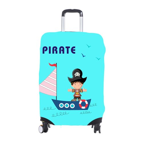 HAHII Kofferabdeckung Gepäckabdeckung Elastisch Kofferhülle Kofferschutzhülle mit Reißveschluss Fit XL（29-32in） Piratenflagge von HAHII