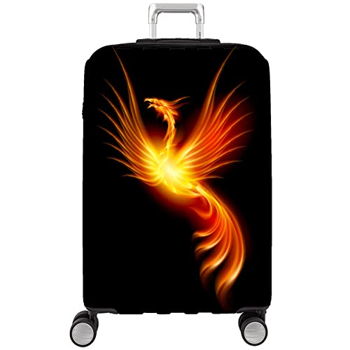 HAHII Kofferabdeckung Gepäckabdeckung Elastisch Kofferhülle Kofferschutzhülle mit Reißveschluss Fit XL（29-32in） Schwarzer Phönix von HAHII