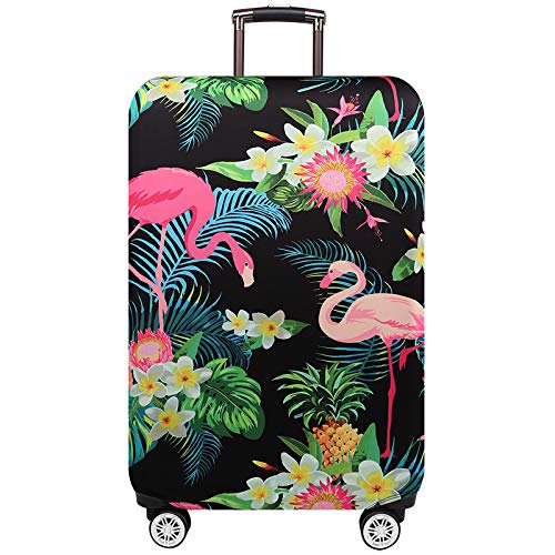 HAHII Reisegepäckhülle, Koffer-Schutz, elastisch, Trolley-Koffer, Schutzhülle, passend für M (55,9–61 cm), Flamingo, Flamingo, M（22-24in） von HAHII
