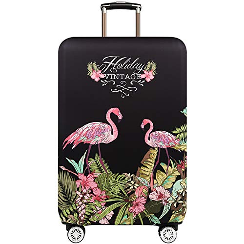 HAHII Reisegepäckhülle, Kofferschutz, elastisch, Trolley-Koffer, Schutzhülle, passend für L (63,5–71,1 cm), Flamingo, Flamingo, L（25-28in） von HAHII