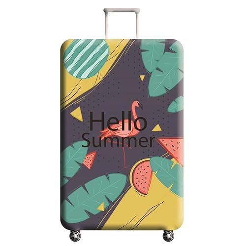 HAHII Reisegepäckhülle Kofferschutz Elastisch Trolley Koffer Schutzhülle passt, Flamingo, M（22-24in） von HAHII