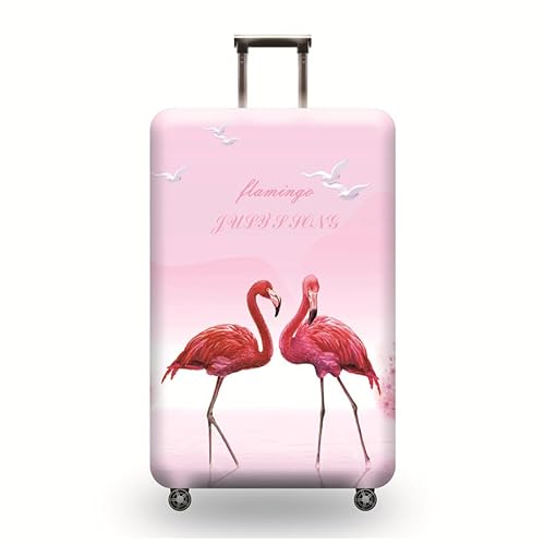 HAHII Reisegepäckhülle Kofferschutz Elastisch Trolley Koffer Schutzhülle passt, Flamingo, M（22-24in） von HAHII