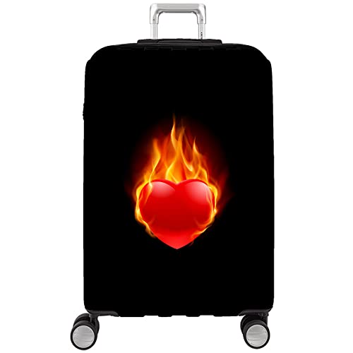 Kofferabdeckung Gepäckabdeckung Elastisch Kofferhülle Kofferschutzhülle mit Reißveschluss Fit M（22-24in） Schwarzes Herz von HAHII