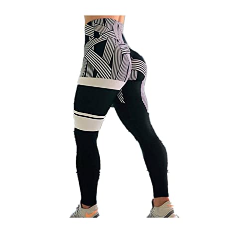 Damen Yoga Hosen Leggings Damenhosen Striped Print Leggings Mit Hoher Taille Zweifarbige Patchwork-Atmungsgymnastik Leggings Weiblich, Grau, S. Damen Yoga Hosen Leggings Damenhosen Striped Print Leggings Mit Hoher Taille Zweifarbige Patchwork-Atmungsgymnastik Leggings Weiblich, Grau, S. von HAIBI