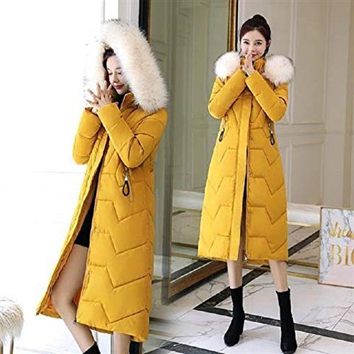 HAIBI Damen Daunenjacke Parkas Verdickte Kapuzen Medium Lange Outerwear Slim Plus Size Weibliche Daunen Jacke, Gelb, L HAIBI Damen Daunenjacke Parkas Verdickte Kapuzen Medium Lange Outerwear Slim Plus Size Weibliche Daunen Jacke, Gelb, L von HAIBI