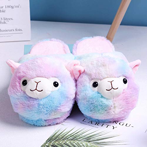 HAIBI Winter Pantoffeln Cartoon Alpaka Home Frauen Pelz Hausschuhe Warm Plüsch Eltern-Kind Boden Slides Haus Wohnung Schlafzimmer Damen Furry Slippes, Multicolor, 39 HAIBI Winter Pantoffeln Cartoon Alpaka Home Frauen Pelz Hausschuhe Warm Plüsch Eltern-Kind Boden Slides Haus Wohnung Schlafzimmer Damen Furry Slippes, Multicolor, 39 von HAIBI