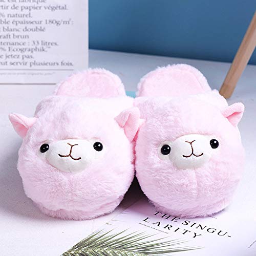 HAIBI Winter Pantoffeln Cartoon Alpaka Home Frauen Pelz Hausschuhe Warm Plüsch Eltern-Kind Boden Slides Haus Wohnung Schlafzimmer Damen Furry Slippes, Pink, 37 HAIBI Winter Pantoffeln Cartoon Alpaka Home Frauen Pelz Hausschuhe Warm Plüsch Eltern-Kind Boden Slides Haus Wohnung Schlafzimmer Damen Furry Slippes, Pink, 37 von HAIBI