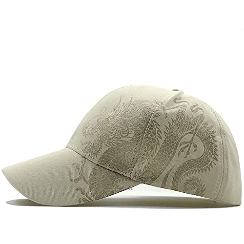 Unisex Kappe Baseball Caps,Frühling Sommer Chinesischen Stil Drachen Design Muster Baseballmütze Baumwolle Outdoor Caps Herren Damen Trucker Cap,Beige Unisex Kappe Baseball Caps,Frühling Sommer Chinesischen Stil Drachen Design Muster Baseballmütze Baumwolle Outdoor Caps Herren Damen Trucker Cap,Beige von HAIBI
