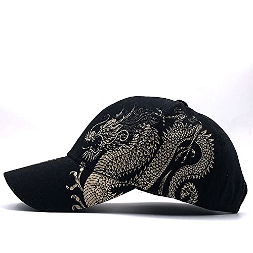 Unisex Kappe Baseball Caps,Frühling Sommer Chinesischen Stil Drachen Design Muster Baseballmütze Baumwolle Outdoor Caps Herren Damen Trucker Cap,Schwarz Unisex Kappe Baseball Caps,Frühling Sommer Chinesischen Stil Drachen Design Muster Baseballmütze Baumwolle Outdoor Caps Herren Damen Trucker Cap,Schwarz von HAIBI