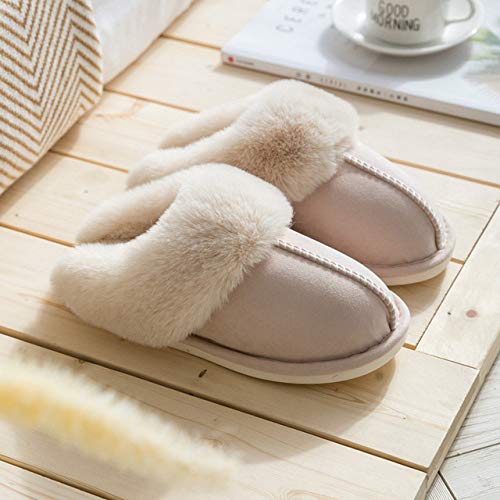 rackbone HAIBI Winter Pantoffeln Frauen Faux Wildleder Home Full Pelz Hausschuhe Warm Plüsch Paare Schuhe Indoor Damen Pelz Hausschuhe, Beige, 39 rackbone HAIBI Winter Pantoffeln Frauen Faux Wildleder Home Full Pelz Hausschuhe Warm Plüsch Paare Schuhe Indoor Damen Pelz Hausschuhe, Beige, 39 von HAIBI