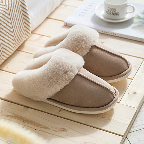 rackbone HAIBI Winter Pantoffeln Frauen Faux Wildleder Home Full Pelz Hausschuhe Warm Plüsch Paare Schuhe Indoor Damen Pelz Hausschuhe, Khaki, 42 rackbone HAIBI Winter Pantoffeln Frauen Faux Wildleder Home Full Pelz Hausschuhe Warm Plüsch Paare Schuhe Indoor Damen Pelz Hausschuhe, Khaki, 42 von HAIBI
