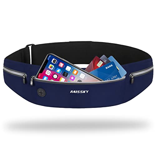 HAISSKY Laufgürtel für Handy,Hüfttaschen Sportgürtel Lauftasche, Lauftasche Running Belt wasserdichte Super dünn für Joggen, Fitness, Radfahren und Reisen bis zu 6,8" von HAISSKY