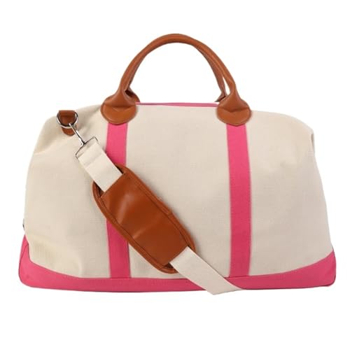 Sporttasche Reisetaschen Mit Reißverschluss, Canvas-Tasche, Weekender-Übernachtungstasche Für Damen, Handgepäck-Seesack Reisetasche(Color:E) von HALAHAI