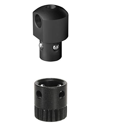 HALDER Unisex – Erwachsene Push & GO Stud Adapter + Buchse, Ø 6 x 1 mm, schwarz, mit Aufnahmebuchse für Montage in Holz, 6,0 mm von HALDER