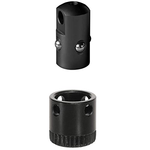 HALDER Unisex – Erwachsene Push & GO Stud Adapter + Buchse, Ø 9,5 x 1 mm, schwarz, mit Aufnahmebuchse für Montage in Holz, 9,5 mm von HALDER
