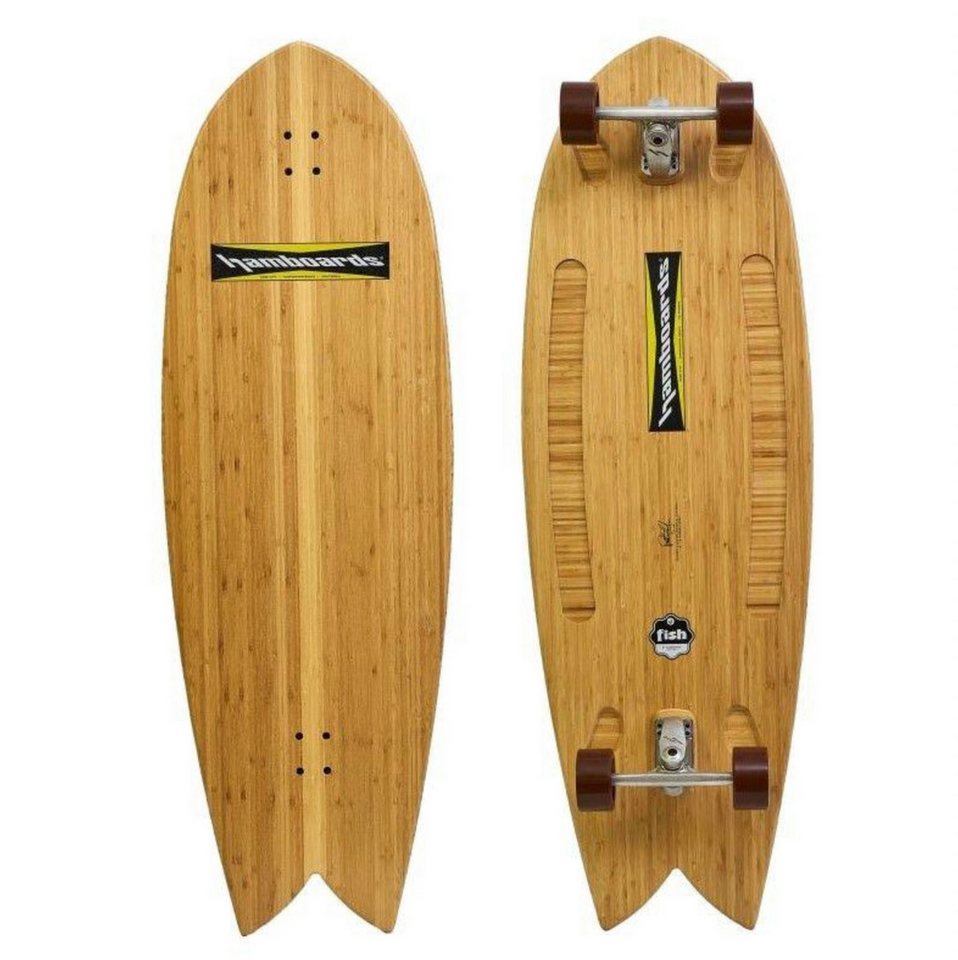 HAMBOARDS Skateboard FISH 53" SURFSKATE COMPLETE - BAMBOO NATURAL von HAMBOARDS