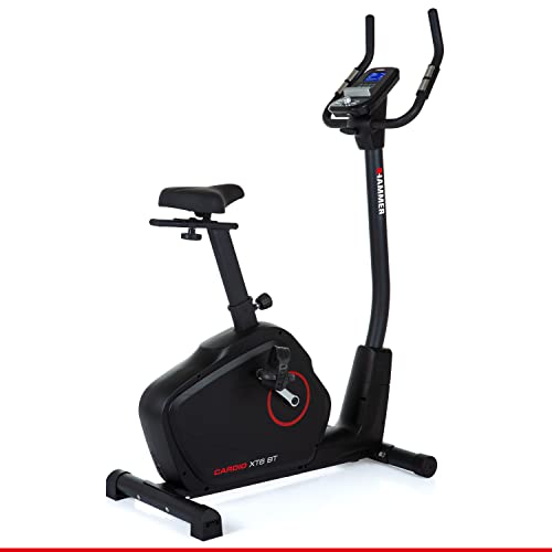 HAMMER 4862 Ergometer Cardio XT6 BT, leises Fitnessfahrrad mit tiefem Einstieg und Comfort-Sattel, 13 kg Schwungmassensystem, Bluetooth & App-Steuerung, 130 kg Benutzergewicht, 93 x 51 x 150 cm von HAMMER