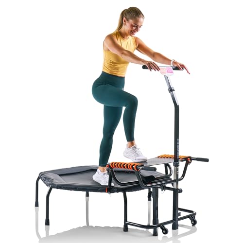 HAMMER Fitness-Trampolin JumpStep, Flexibles & gelenkschonendes Step-Board, aufstellbar, intensives Po- und Beinmuskeltraining, patentierte Technik, mehrfach höhenverstellbarer Haltegriff von HAMMER