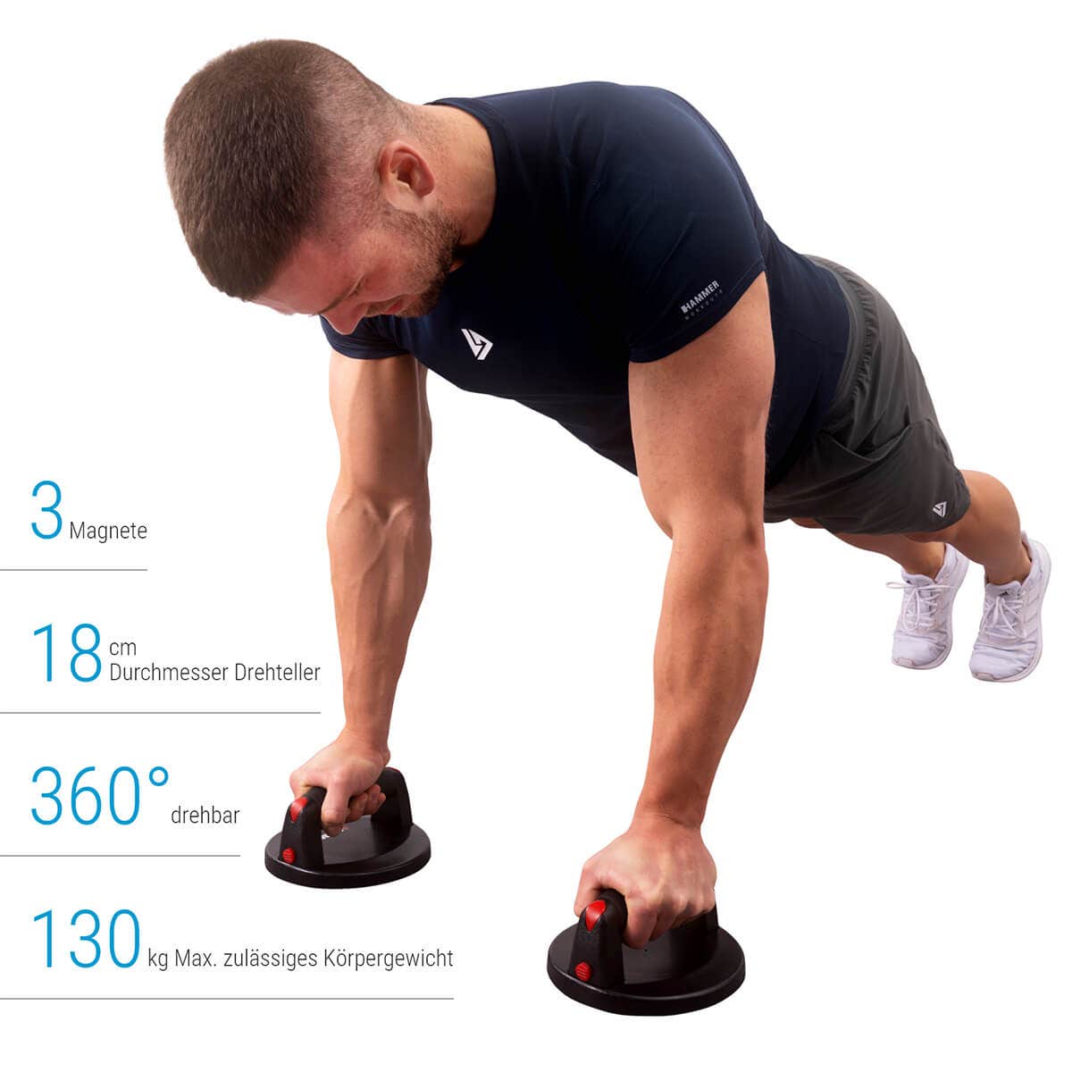 HAMMER Fitnesskleingerät Magnetic Push Up Twister - schwarz/rot HAMMER Fitnesskleingerät Magnetic Push Up Twister - schwarz/rot von HAMMER