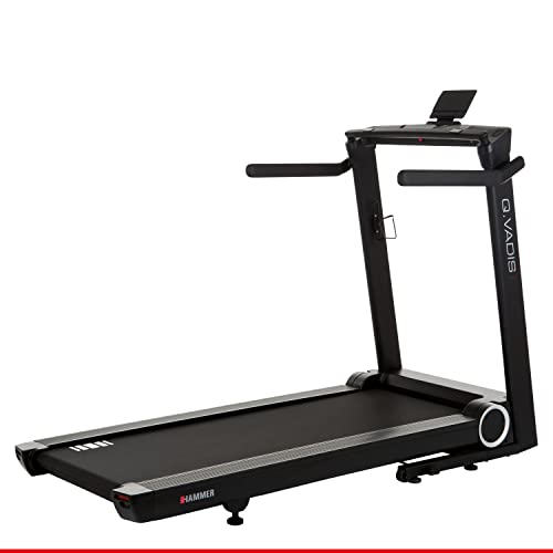HAMMER Laufband Q. VADIS 7.0, 90% vormontiertes Laufband, senkrechte Klappfunktion, LCD-Anzeige, App-Steuerung, Kinomap, Zwift, 30 Programme, 3 PS, 22 km/h, 181 x 83 x 133 cm HAMMER Laufband Q. VADIS 7.0, 90% vormontiertes Laufband, senkrechte Klappfunktion, LCD-Anzeige, App-Steuerung, Kinomap, Zwift, 30 Programme, 3 PS, 22 km/h, 181 x 83 x 133 cm von HAMMER