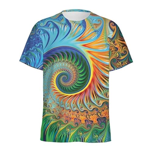 HAN MAN XIU Abstrakte Bunte Flüssigkeit betäuben T-Shirt Männer Frauen Sommer lässig Rundhals Kurze Ärmel Tops von HAN MAN XIU