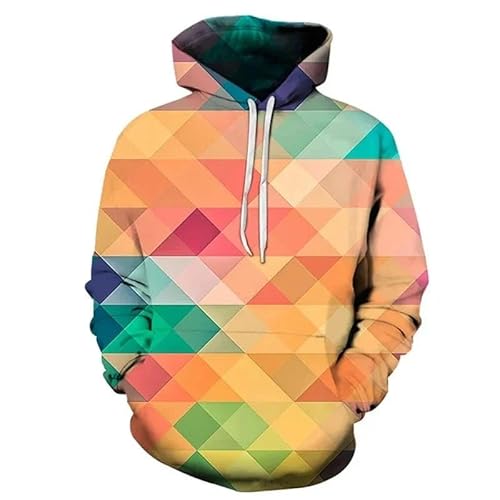 HAN MAN XIU Rainbow Gradient Pattern Hooded SweatshirtMen's Women's Colourful 3D Printed Pullover Loose Hoodie von HAN MAN XIU