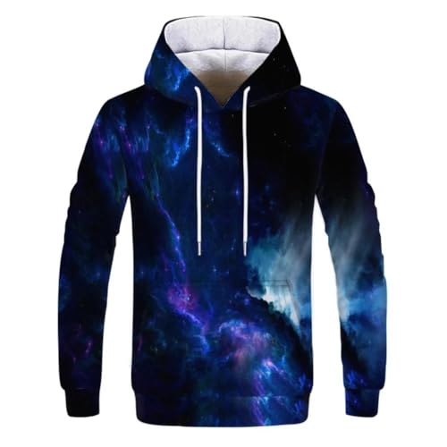 HAN MAN XIU Space Galaxy 3D Printed Hooded Sweatshirt Männer Mädchen Hoodie Lässig Bequem Lose Top von HAN MAN XIU