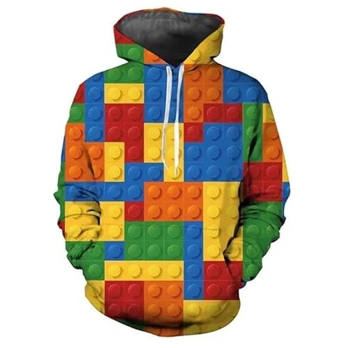 HAN MAN XIU Spielzeug Bauklötze 3D 3D Printed Pop Hoodie Männer Frauen Kapuzen-Sweatshirt Casual Pullover Top von HAN MAN XIU