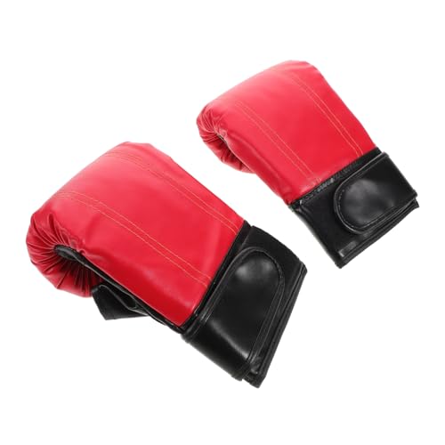 HANABASS 1 Paar Boxhandschuhe Sandsackhandschuhe Boxen Taekwondo Handschuhe Training Handschuhe Box-Sparring-Handschuhe Boxsack-Handschuhe Schlaghandschuhe Sparringshandschuhe Kinder Pu rot von HANABASS