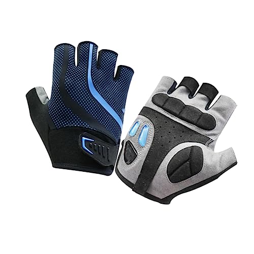 HANABASS 1 Paar atmungsaktive Handschuhe fahrradhandschuhe halbfinger Handschuhe Sport Gloves Mountainbike-Handschuhe Halbfingerhandschuhe Sporthandschuhe halbe Finger Kurze Handschuhe Blue von HANABASS